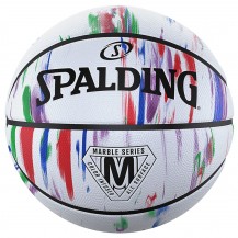 М'яч баскетбольний Spalding Marble Ball білий, червоний, синій Уні 7 Spalding