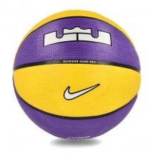 М'яч баскетбольний Nike PLAYGROUND 2.0 8P L JAMES DEFLATED COURT PURPLE/AMARILLO/BLACK/WHITE size 7 Nike