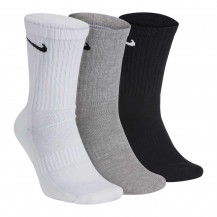 Шкарпетки Nike U NK EVERYDAY CUSH CREW 3PR чорний, білий, сірий Уні 34-38 Nike