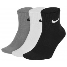 Шкарпетки Nike U NK EVERYDAY LTWT ANKLE 3PR чорний, білий, сірий Уні 46-50 Nike