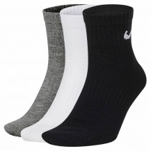 Шкарпетки Nike U NK EVERYDAY LTWT ANKLE 3PR чорний, білий, сірий Уні 34-38 Nike