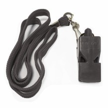 Свисток арбітра пластиковий зі шнурком Meta Whistle plastic classic with lanyard чорний Уні OFSM Meta