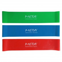 Набір резинок для фітнесу Meta Elastic bands Set of 3 pcs зелений, синій, червоний Уні 60х5 см Meta ГУМКИ/СКАКАЛКИ